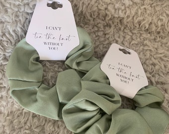 Sage Green Bridesmaid Scrunchie | Satin Scrunchie |  Bridesmaid Proposal | Hen Party  | Gift | I Can’t Tie The Knot The Knot Without You