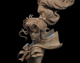 Makoto Kino Unbemalte Resin Büste Figur | 1/9 & 1/6 Maßstab | Sailor Guardian Sammler Statue