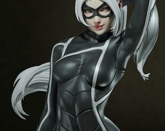 Black Cat Resin Figurine | 1/12 & 1/6 Scale | Feline Thief Collector Statue