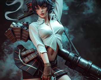 Lady Resin Figurine | Multiple Sizes | Gunner Pose Collector Statue