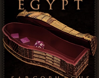 Egyptian Sarcophagus Dice Cup Unpainted Resin Figurine | 184mm (7.2in) | Ancient RPG Collector Statue