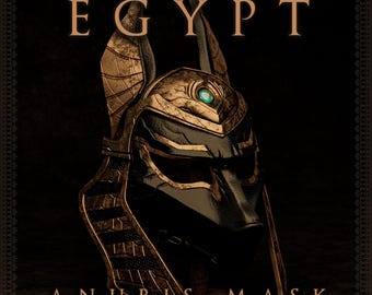 Anubis Mask 3D printed | 285mm (11.2in) Face Size | Pharaoh God Collector Headpiece