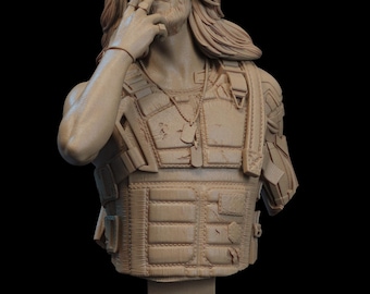 Johnny Silverhand Unpainted Resin Bust Figurine | 1/6 & 1/9 Scale | Rebel Rocker Collector Statue