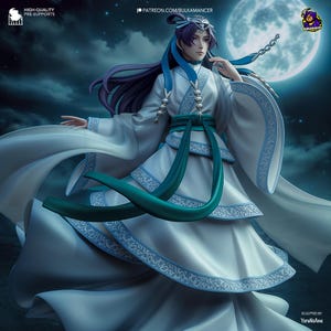 Jinshi Unpainted Resin Figurine | 242mm (9.5in) | Courtly Noble Collector Statue