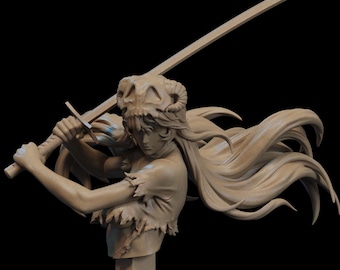 Nelliel Tu Odelschwanck Unbemalte Resin Büste Figur | 1/9 Maßstab | Hohle Maske Sammler Statue
