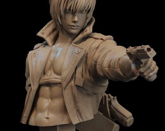 Dante Unpainted Resin Bust Figurine | 1/9 & 1/6 Scale | Stylish Demon Hunter Collector Statue