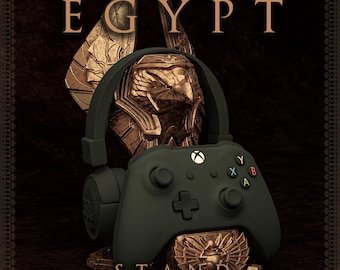 Egyptian Xbox Controller & Headphone Stand Unpainted 3D printed | Mythology Gaming Collector Statue