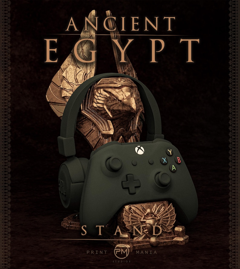 Egyptian Xbox Controller & Headphone Stand Unpainted 3D Printed ...
