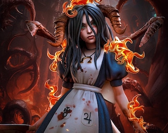 Alice – Dressed in Rage Resin Figurine | 200mm (7.9in) | Dark Fantasy Collector Statue