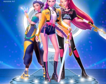 Rumi • Zoye • Mira | K-Pop Singers | Resin Figurine Trio | United Idol-Warrior Collector Statue