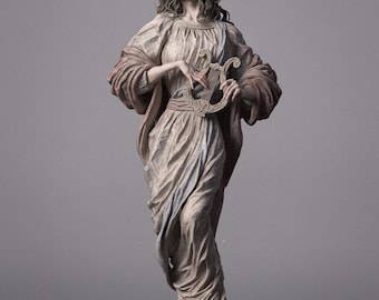 Where Silent Strings Remember | Unpainted Resin Lyre Figure