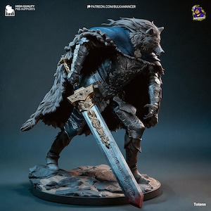Blaidd Resin Figurine | 250mm (9.8in) | Half-Wolf Warrior Collector Statue