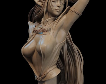 Pirotess unbemalte Resin Büste Figur | 1/6 & 1/9 Maßstab | Dunkelelfen Sammler Statue