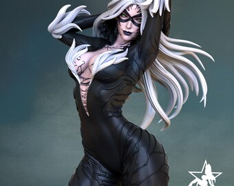 Black Cat Resin Figurine | Multiple Sizes | Venomized Antiheroine Collector Statue