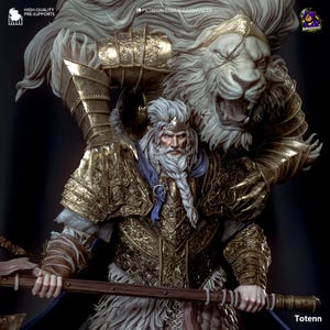 Godfrey First Elden Lord - Elden Ring | Resin Figurine | Elden Ring Collectible | Majestic Battle Statue (50–333mm) | Unpainted | Warrior