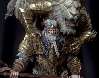 Godfrey First Elden Lord - Elden Ring | Resin Figurine | Elden Ring Collectible | Majestic Battle Statue (50–333mm) | Unpainted | Warrior