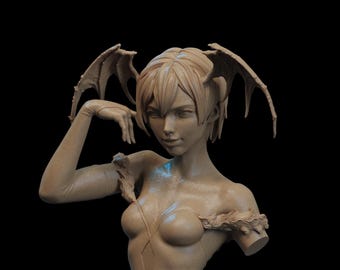 Lilith ongeverfd bustebeeldje hars | Schaal 1/6 en 1/9 | Gotisch Succubus-verzamelaarsstandbeeld