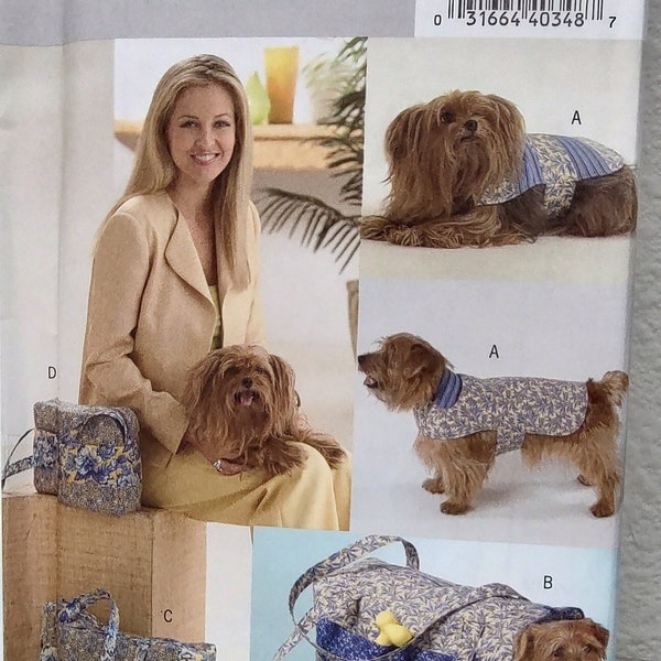 Uncut, Sewing Pattern, Butterick 4696, Misses and Pet Accessories, Dog Mat, Coat, Small Medium Large, Leash, Poop Pouch, Tote, Bag, Carrier