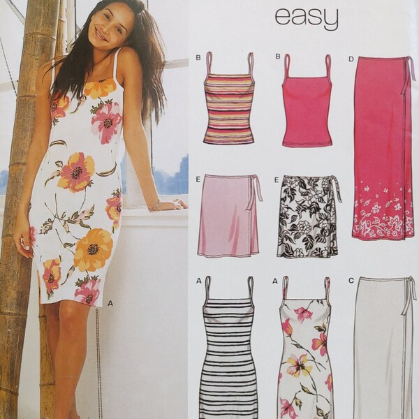 Uncut, Misses Size 8-18, Sewing Pattern, New Look 6178, Dress, Sundress, Tank Top, Wrap Skirt, Sarong, Travel, Easy to Sew, Sleeveless, Fast