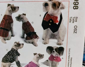 Uncut, S, M, L, XL Pet Clothes McCalls 5998 Sewing Pattern, Dog, Small Medium Large Extra, Vest, Coat, Bib, Dress, Robe, Leggings, Gift Idea