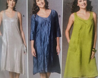 Uncut Misses Size 16-26, Sewing Pattern, Butterick 6283, Dress, Sleeveless, Sundress, Loose Fitting, at the Knee, Katherine Tilton Designer