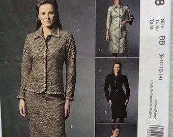 Uncut, Misses Size 8-14, Sewing Pattern, McCalls 4918, Jacket, Dress, Skirt, Cardigan, Pencil, at the knee, Below, Shirt Coat Dress, Career