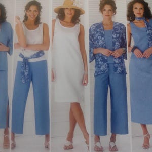 Uncut Misses Size 10-18, Sewing Pattern, Simplicity 4552, Dress, Top, Pants, Skirt, Kimono Jacket, Sash Belt, Easy to Sew, Wardrobe, Tank