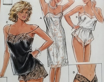 Uncut Misses Size 8 to 40, Vintage Sewing Pattern, Burda 6157, Slip Full Length, Camisole, Panties, Teddy Playsuit, Tap Pants Lingerie, Sexy