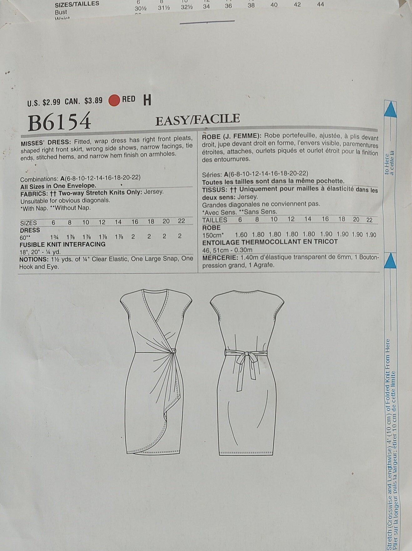 Uncut Misses Size 6-22, Sewing Pattern, See & Sew Butterick 6154, Dress ...