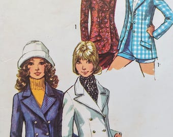 Uncut Misses Size 16, Vintage Sewing Pattern, Simplicity 9610, Blazer, Jacket, Coat, Hip Length, Single Double Breasted, Collar, Pockets