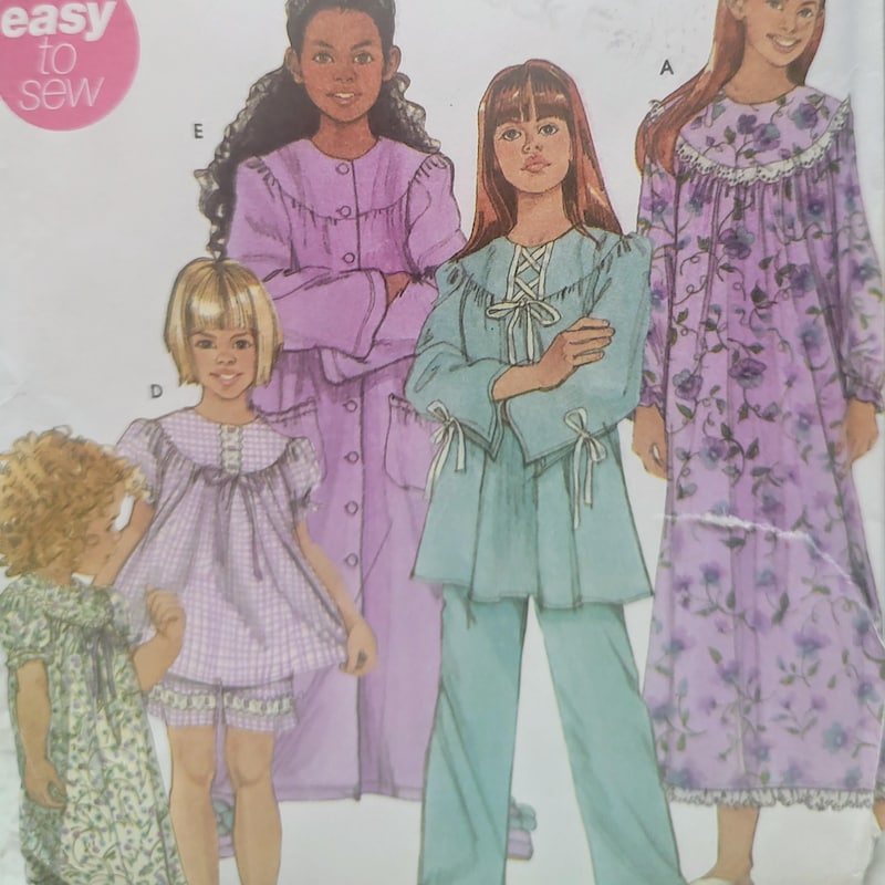Easy Robe Sewing Pattern Girls Nightgowns 7 16 - Etsy