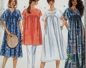 Uncut Misses Plus Size 18-24, Sewing Pattern, Simplicity 9029, Loose Fitting Dress, , Tunic Top, Pullover, Maxi Knee, Pockets Kimono Sleeves