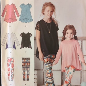 GIRLS SEWING PATTERN Make Fall Clothes Kids Clothing Tunic Top Shirt Leggings  Child Size 3 4 5 6 7 8 10 12 14 Outfit Children 8105 