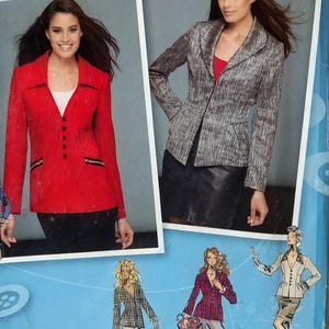 Uncut Misses Size 6-14, Sewing Pattern, Simplicity 1781, Jacket, Project Runway, Blazer, Tweed, Coat, Collar, Pockets, Small Medium, Buttons