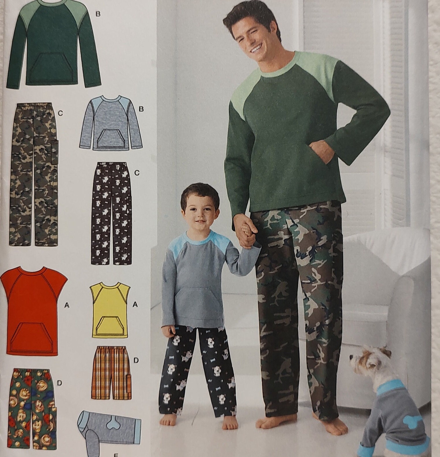 Father Son Pattern Uncut, Father Son Dog, Sewing Pattern, Simplicity 2318, Pajamas ...