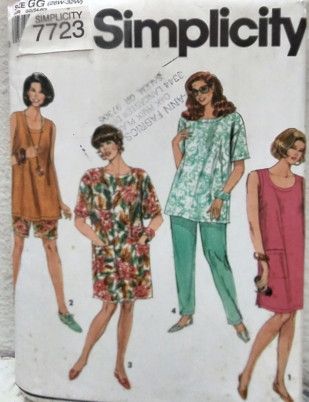 Uncut Misses Size 26-32, Sewing Pattern Simplicity 7723, Pull-on Pants ...