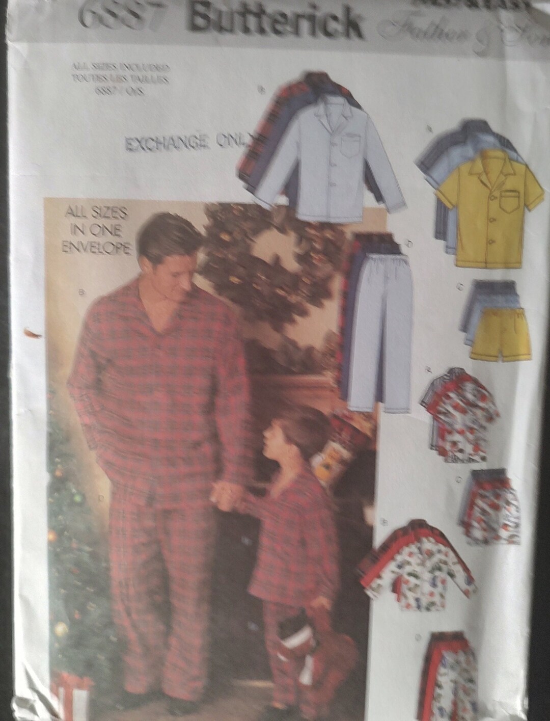 Father Son Pattern Uncut, Father Son, Sewing Pattern, Butterick 6887, Pajamas, Sleepwear ...