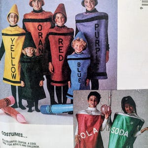 Uncut Adult Size 36-38, Sewing Pattern, McCalls 3887 Costume, Crayon, Soda Pop Can, Men, Misses, Teen Boy or Girl, Hat, Medium, Tunic,