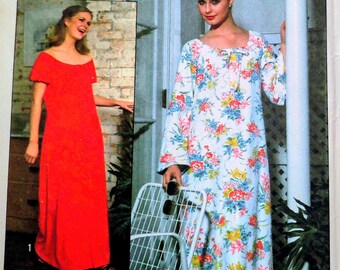 Uncut Misses Size 10-12, Sewing Pattern, Simplicity 8463, Caftan Robe, Dress, Maxi Gown Floor Length, Loose Fitting, Fast and Easy to Sew