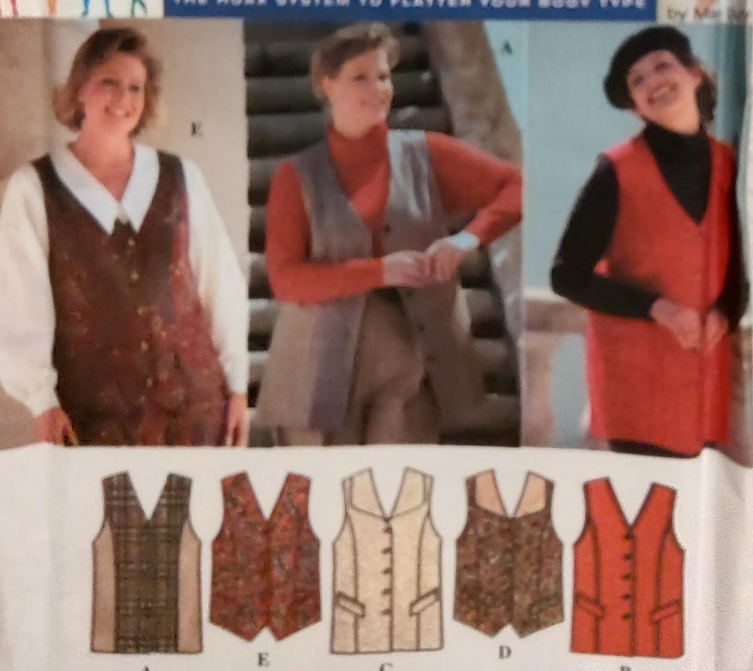 Uncut Misses Size 26-32, Sewing Pattern Simplicity 9709, Vest, Full ...