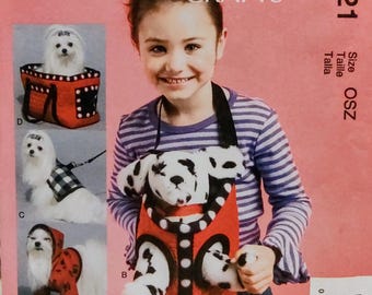 Uncut, Sewing Pattern McCalls 6621, Stuffed Toy Pet Accessories, Dog, Doll Clothes, Leash, Boy Girl Gift, Carrier, Front pack, Tote, Hood