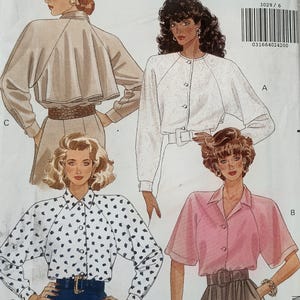 Uncut, Misses Size 6-10, Sewing Pattern, Butterick 3029, Fast and Easy, Top, Shirt, Blouse, Loose Fitting, Back Overlay, Buttons, Very Easy