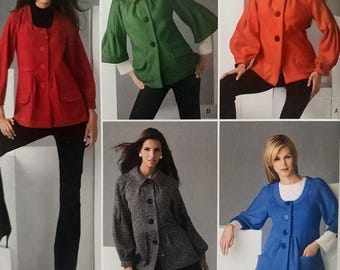 Uncut Misses Size 14-22, Sewing Pattern, Simplicity 2760, Jacket, Coat, Blazer, Tweed, Pockets, Wool, Fleece, Pleats, Elbow Sleeves, Buttons