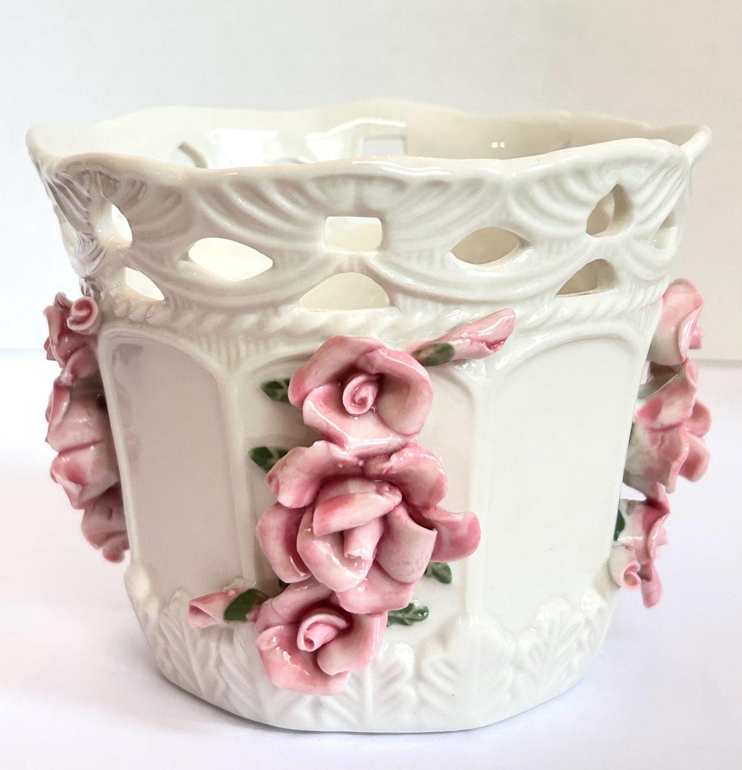 Vintage Bloom Rite Floral Ceramic Planter/ Vase - Etsy