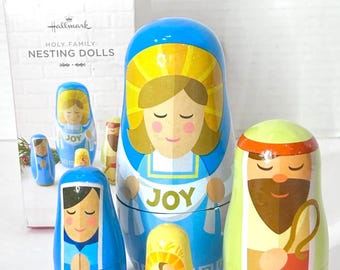 Hallmark Heilige Familie Nesting Dolls Set, Weihnachtskrippe Matroschka Decor