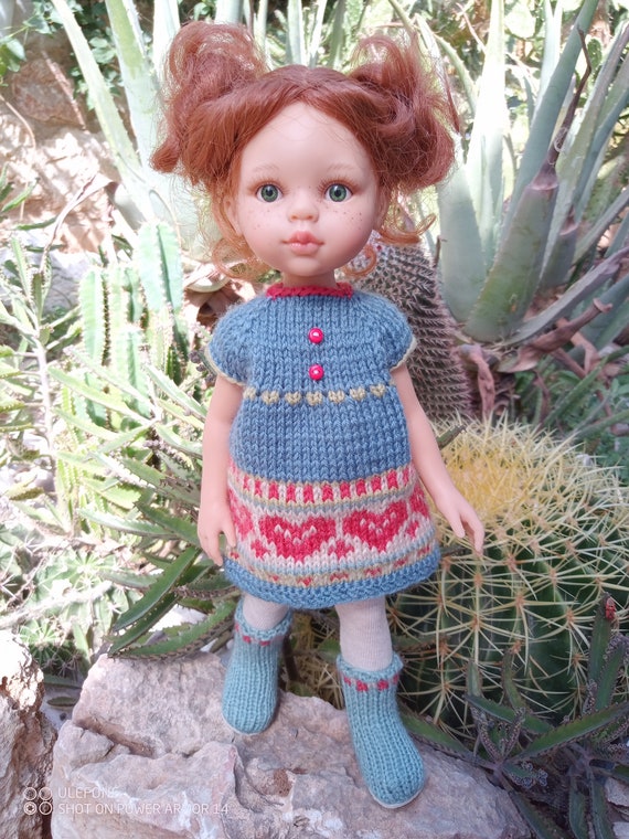 knit handmade dress boots for paola reina las amigas outfit doll clothes Santoro gorjuss tights outfit