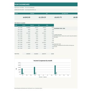 Kalkylblad för bokföring av hundfrisörer och hundpromenader | Inkomster, dricks, utgifter och besöksspårning för husdjur | Excel och Google Sheets