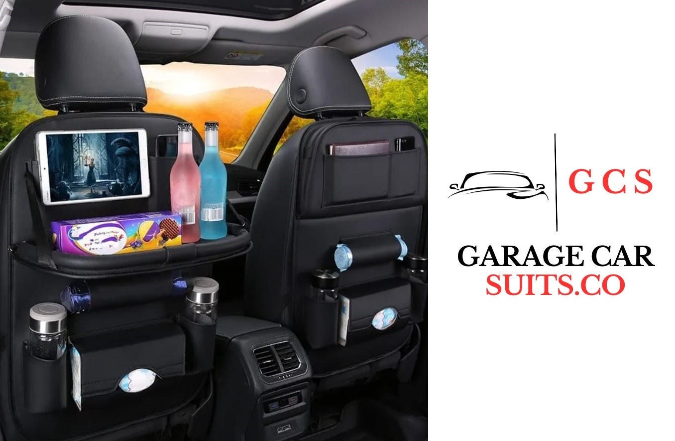 Organiseur pour siège conducteur avec 4 poches, en similicuir, Porte objet, Assiette en mélamine et article cuisine, Accessoires Camping-car