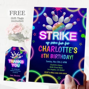 Bowling Invites, Bowling Invitation, Bowling Party Invitation, Bowling Birthday Invitations, Bowling Invite, Bowling7