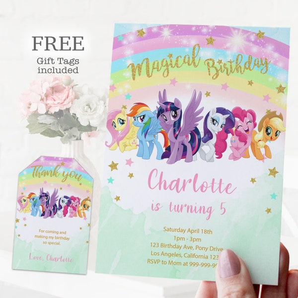 Little Pony Invitation, My Little Pony Invitation, Girl Birthday Invitations, Pony Invites, LittlePony1